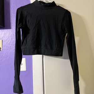 TMV Black Fleece Mockneck Crop